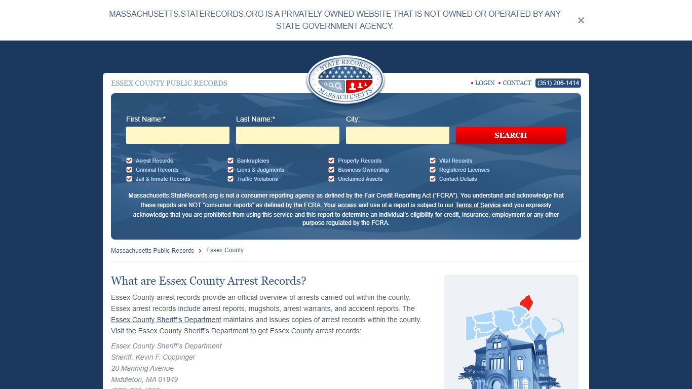Essex County Arrest, Court, and Public Records | StateRecords.org